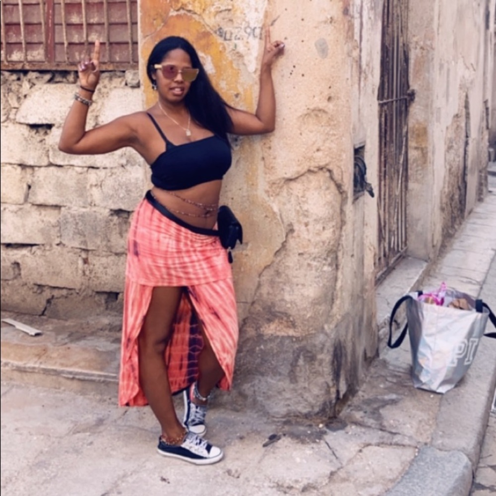 🇨🇺 Red & black tye die mini & maxi skirt 🇨🇺